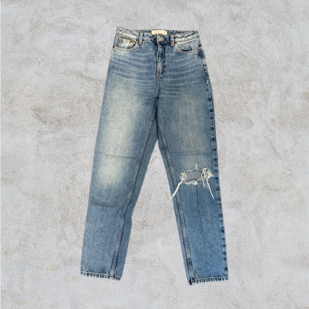 Topshop Light Blue Distressed Boyfriend Jeans